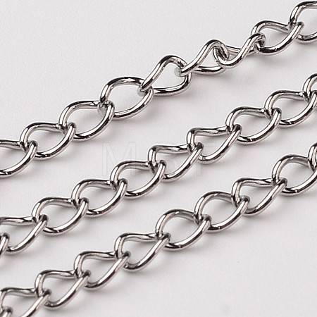 Tarnish Resistant 304 Stainless Steel Curb Chains Twisted Chains CHS-L015-48-1