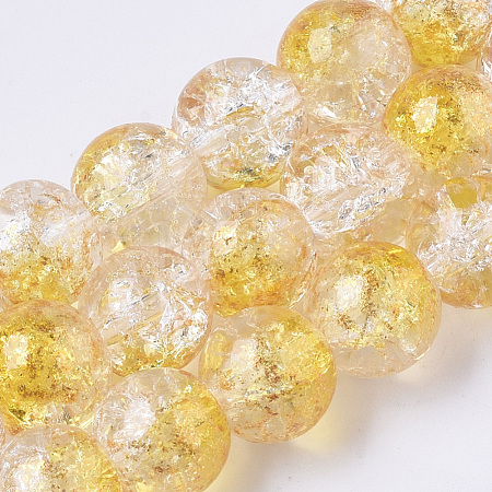 Transparent Spray Painted Crackle Glass Bead Strands GLAA-N035-03D-A08-1