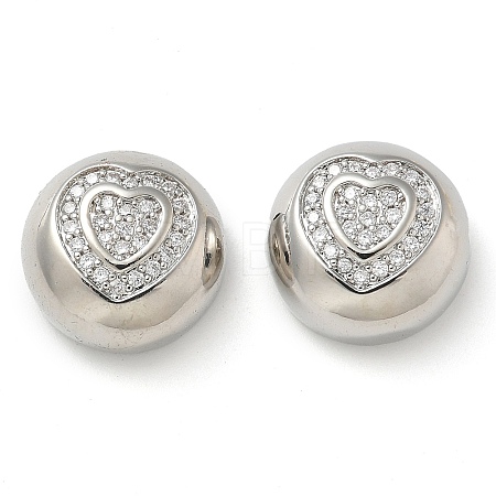 Rack Plating Brass Micro Pave Cubic Zirconia Pendants KK-K392-24P-1
