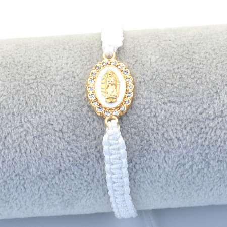 Religion Alloy Rhinestone and Enamel Link Bracelets FS-WG5574D-19-1