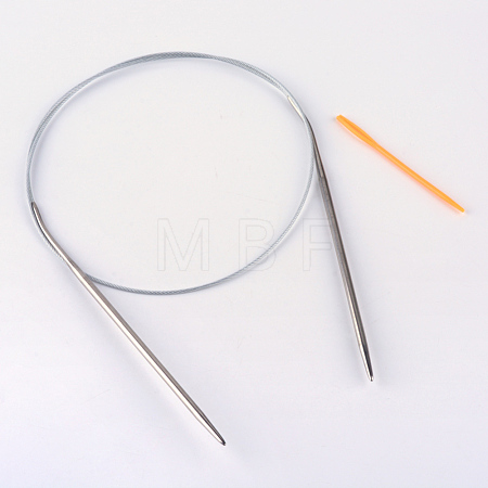 Steel Wire Stainless Steel Circular Knitting Needles and Random Color Plastic Tapestry Needles TOOL-R042-650x5mm-1