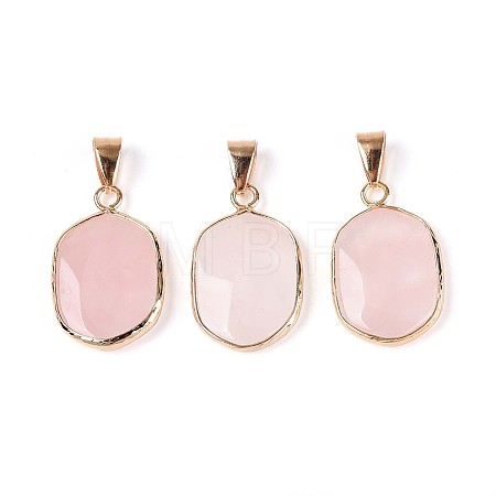 Natural Rose Quartz Pendants G-N349-04H-G-1