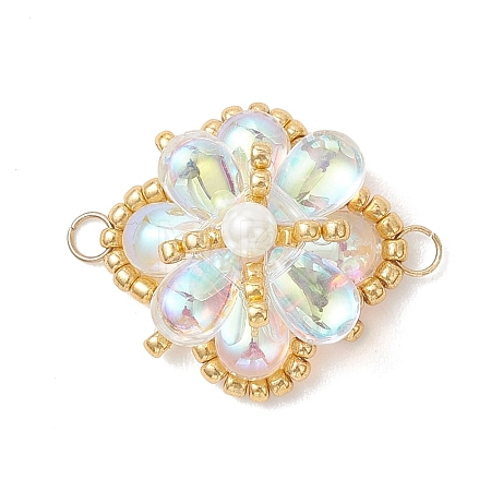 Glass & Seed Beads Links Connector Charms PALLOY-MZ01183-02-1