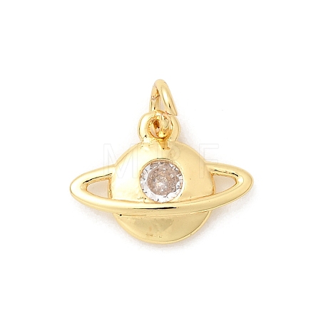 Brass Micro Pave Cubic Zirconia Charms KK-Z135-02G-04-1