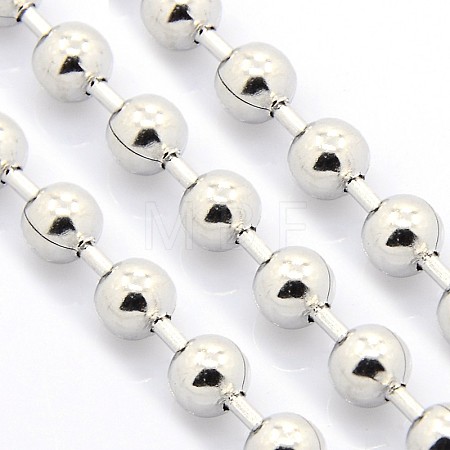 Tarnish Resistant Electroplate 304 Stainless Steel Ball Chains CHS-L001-6mm-P-1
