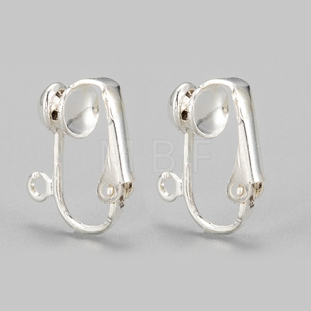 Iron Clip-on Earring Findingsfor Non-Pierced Ears X-EC141-S-1
