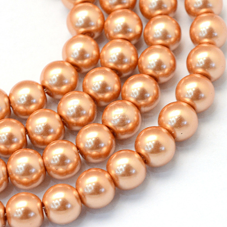 Baking Paint Pearlized Glass Pearl Round Bead Strands HY-Q003-6mm-33-1