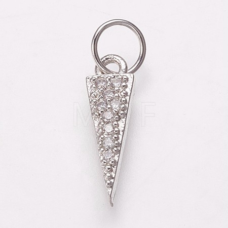 Brass Micro Pave Cubic Zirconia Charms KK-P134-16P-1