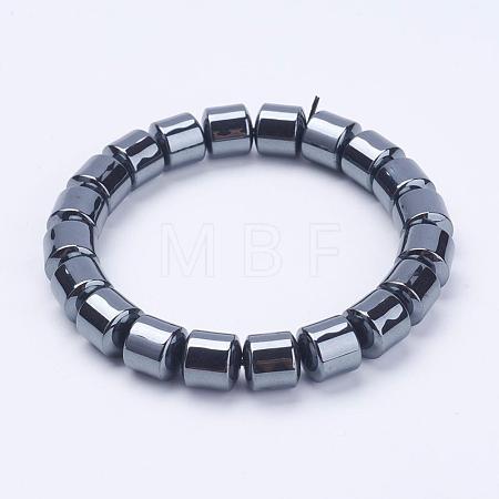 Non-Magnetic Synthetic Hematite Stretch Bracelets BJEW-K157-01-1