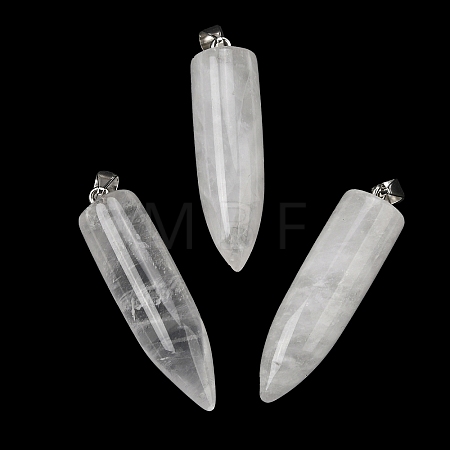 Natural Quartz Crystal Pointed Pendants G-F820-12B-1