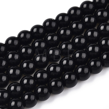 Opaque Solid Color Glass Beads Strands GLAA-T032-P8mm-01-1
