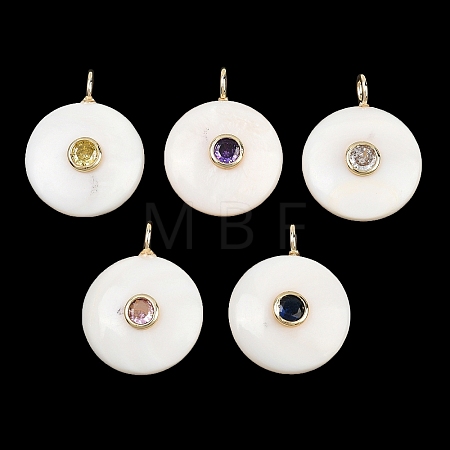 Brass Cubic Zirconia Pendants SH-CBA3786-01G-1