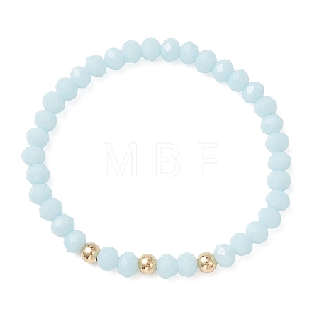 Adjustable Glass & 304 Stainless Steel Bead Bracelets BJEW-JB13036-1
