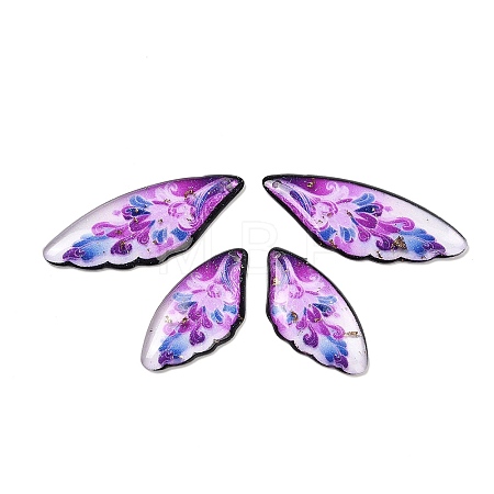 4Pcs 4 Styles Transparent Epoxy Resin Pendants RESI-B032-02E-1