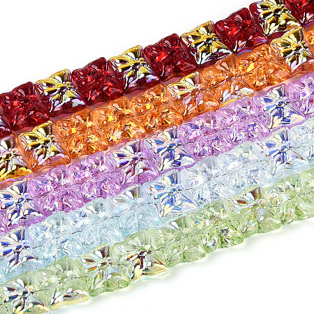 Baking Paint Electroplate Transparent Glass Beads Strands EGLA-N020-05-1