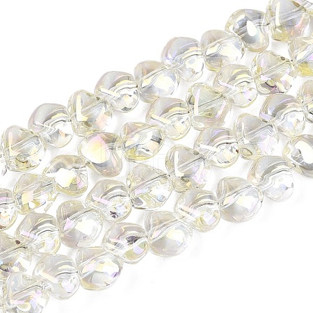 Electroplate Transparent Glass Beads Strands EGLA-Q133-01A-12-1