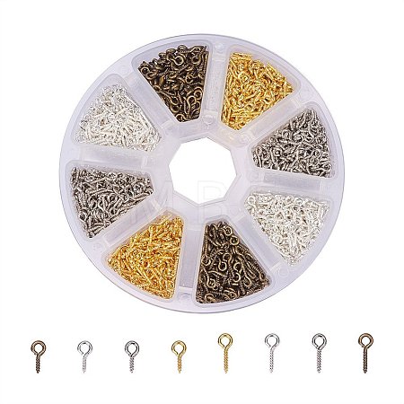 Multicolor Length 10mm/13mm Iron Screw Eye Bolt for Half Drilled Beads Eye Pin Findings Set IFIN-PH0010-02-1