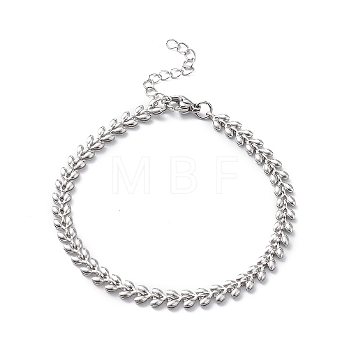 304 Stainless Steel Cobs Chain Bracelets for Men Women STAS-B039-08P-1
