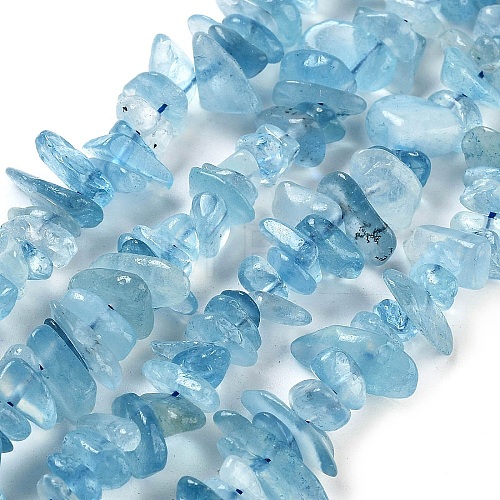 Natural Aquamarine Chip Beads Strands G-E271-96-1