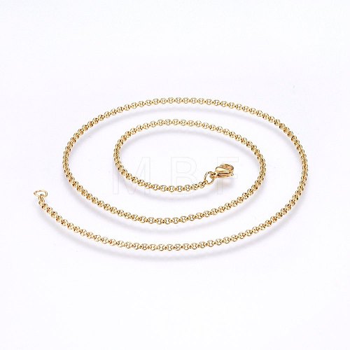 304 Stainless Steel Cable Chain Necklaces NJEW-P226-02G-02-1