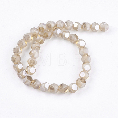 Electroplate Glass Beads Strands LAMP-K029-03E-1
