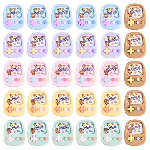 30Pcs Game Console Slime Opaque Resin Cabochons Flatback Cartoon Game Slime Resin Charms Colorful Cartoon Embellishment Cabochon for DIY Crafts Scrapbooking Phone Case Decor JX286A-1