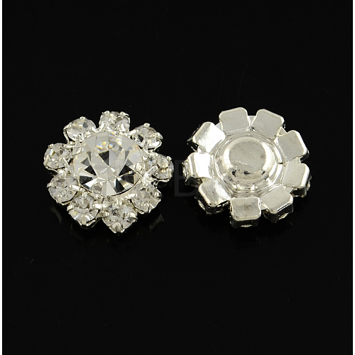 Shining Garment Accessories Flower Brass Grade A Rhinestone Findings Cabochons RB-S022-01-1
