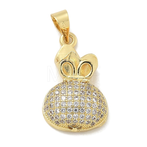 Rack Plating Brass Micro Pave Cubic Zirconia Pendants KK-L224-054G-1