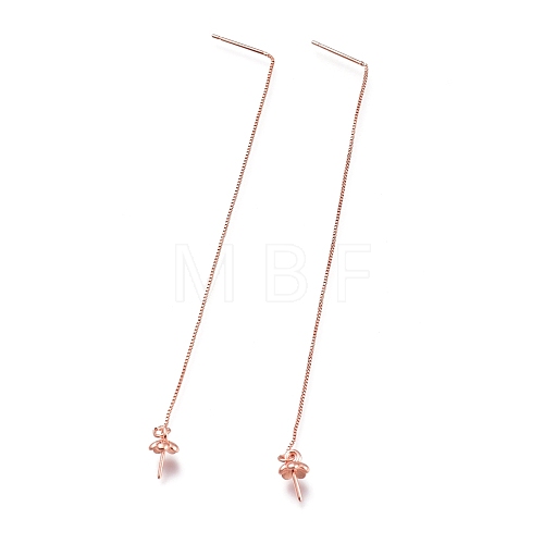 Brass Stud Earring Findings X-KK-O130-02RG-1