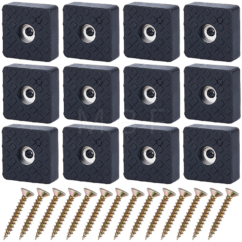 Gorgecraft 20Pcs Rubber & Stainless Steel Screw in Furniture Pads FIND-GF0005-76-1
