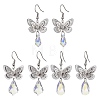 3 Pairs 3 Size Filigree 3D Butterfly Brass Dangle Earrings EJEW-JE05677-1