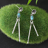 Alloy and Synthetic Turquoise Stud Earrings FS-WG2C5AC-01-2