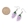 Grape Glass Dangle Earrings EJEW-JE06171-4