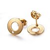 Ion Plating(IP) 304 Stainless Steel Stud Earring Findings X-STAS-H472-01G-2