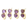 Valentine's Day Heart Natural Amethyst Stud Earrings EJEW-T053-01G-09-4