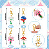 4Pcs Glass Seed Bowknot Bouquet Pendant Decorations HJEW-SZ00133-2