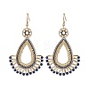 Handmade Seed Beads with Synthetic Blue Spinel Dangle Earrings EJEW-MZ00139-1