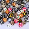 Colorful Pattern Printed Silicone Focal Beads LS-SI-JX0022A-14-4