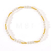 Fashionable Brass & Imitation Pearl Stretch Bracelets MT0601-5