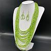 Ethnic Style Acrylic Seed Beaded Multilayer Necklaces & Teardrop Dangle Earrings Sets WGF31E6-01-1