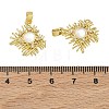 Brass Micro Pave Clear Cubic Zirconia Pendants KK-A294-09G-3