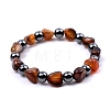 Dyed Natural Agate Beaded Stretch Bracelets PW-WG1B074-05-1