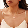 Round Natural Freshwater Pearl Pendant Necklaces NJEW-G153-03G-2