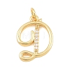 Brass Micro Pave Clear Cubic Zirconia Pendants CU-CBA7939-01D-G-1