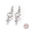 925 Sterling Silver Spring Ring Clasps STER-G019-A-08S-2
