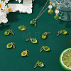 60Pcs Lemon Glass Pendants PALLOY-HS00043-3