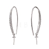 Anti-Tarnish Rhodium Plated 925 Sterling Silver Micro Pave Cubic Zirconia Earring Hooks STER-F041-88P-2