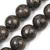 Natural Pyrite Beads Strands G-P303-01-8mm-8-2