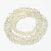 Electroplate Transparent Glass Beads Strands EGLA-A034-T4mm-H21-4