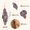2 Pairs 430 Stainless Steel Leaf Dangle Earrings EJEW-TA0001-83C-4